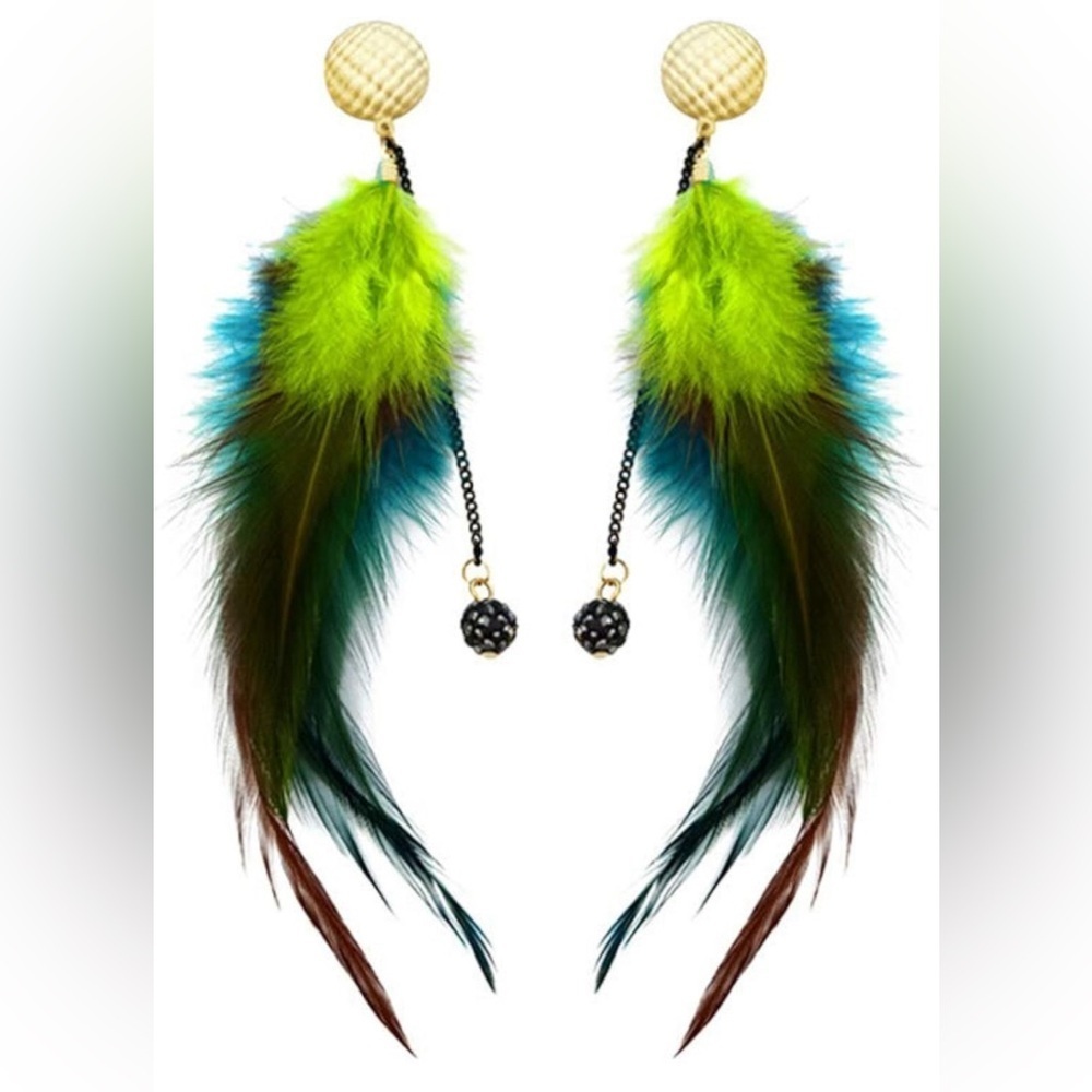 Natural Beautiful Feather Earrings
